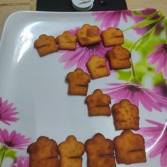 A picture of Cookpad Logo shaped Shakarpara / Sweet Nimki / Sweet Mathri.
