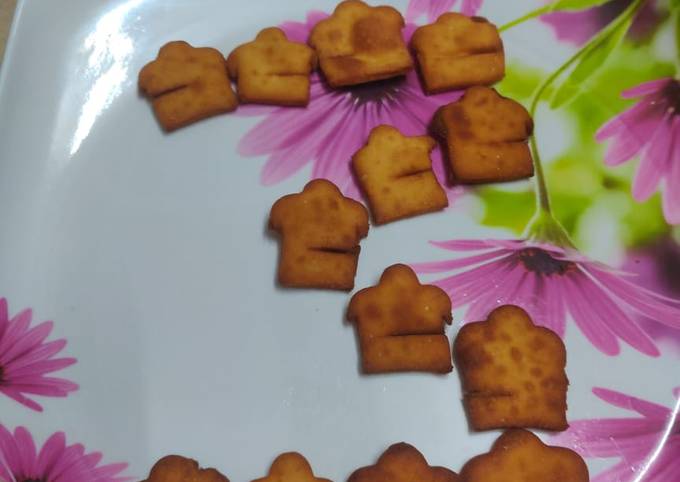 Cookpad Logo shaped Shakarpara / Sweet Nimki / Sweet Mathri