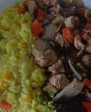 Sofrito de pollo y vacuno