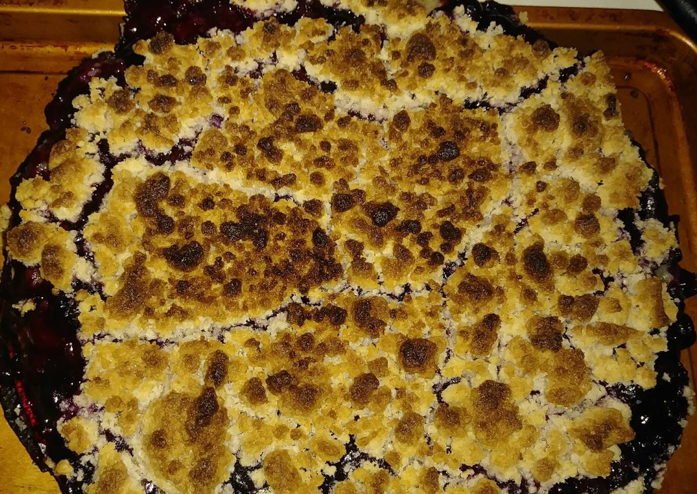 Lemon Blueberry Pie with Strudel Topping