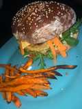 Fish Burger 🐟 & Sweet Potato Fries 🍠