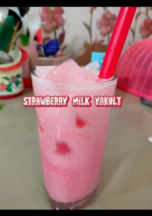 Foto resep Strawberry milk yakult 🍺🍓