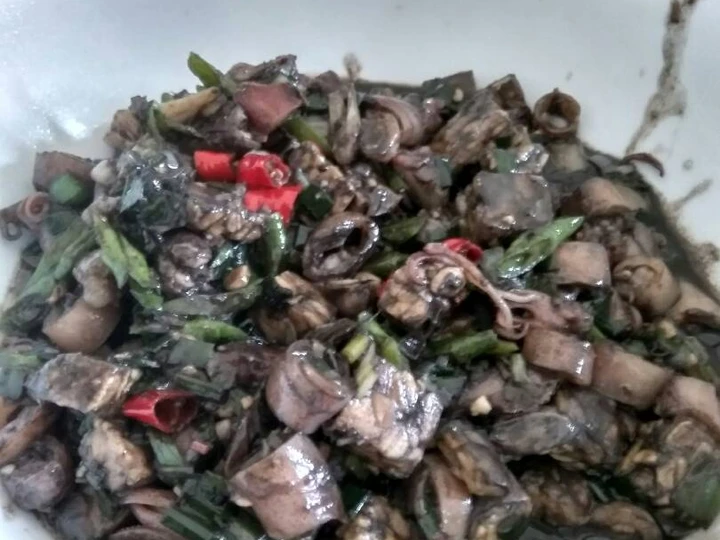Cara Gampang Menyiapkan Resep  Tumis tinta cumi asin ala mas ganteng yang Bisa Manjain Lidah, Lezat
