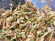 A picture of cucumber and carrot salad with mayonnaise