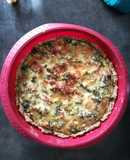 Quiche saludable de kale y tomates secos con base de avena