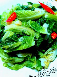 蒜末清炒高麗菜嬰 的食譜成品照片