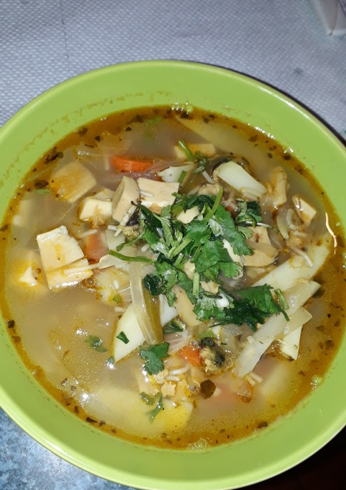Una foto de Sopa de mariscos