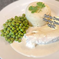 A picture of Cod in Creamy Parsley Sauce.