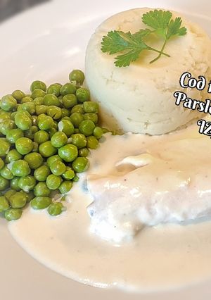 A picture of Cod in Creamy Parsley Sauce.