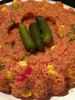 صورة لوصفة برغل بالبندورة والخضار