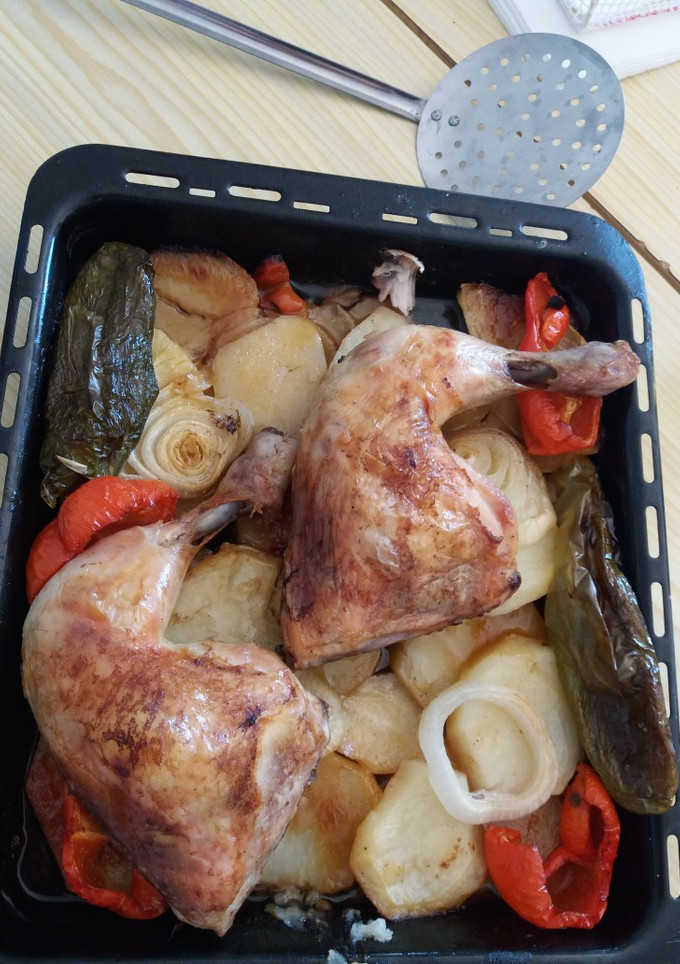 Una foto de Muslos de pollo al horno