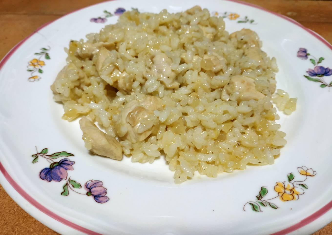 Arroz blanco con pollo