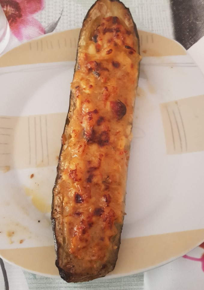 Una foto de Calabacín con pescado
