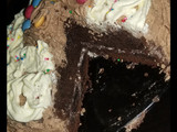 Simple moist chocolate cake with butter icing frosting