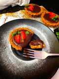 Chocolate Oats Crust Tart, Eggless