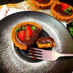 Chocolate Oats Crust Tart, Eggless A picture of Chocolate Oats Crust Tart, Eggless.