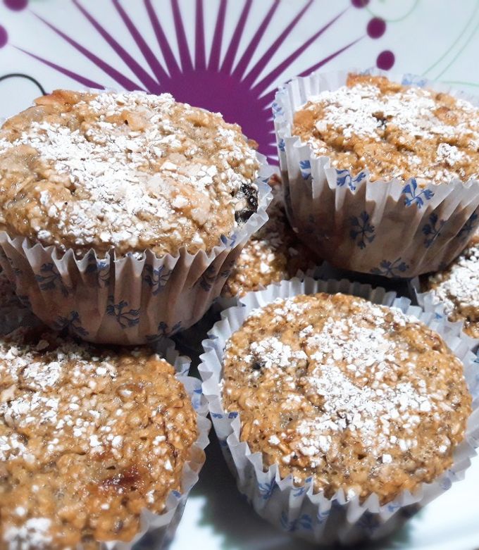 Una foto de Muffins de banana saludables "Sin harina, sin azúcar ni materia grasa"