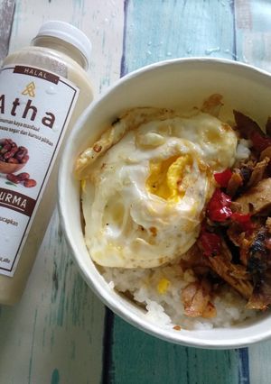 Foto resep Rice Bowl dengan isian : nasi, sambal embe, balado tuna