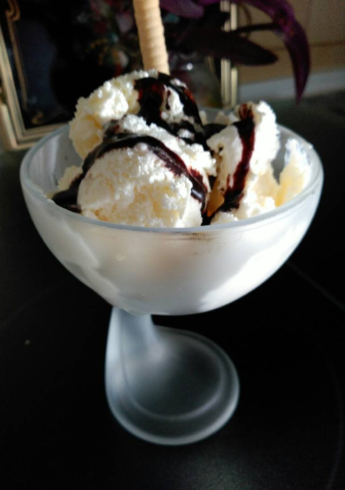 Una foto de Helado de leche Merengada, en Thermomix