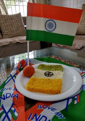 A picture of Tiranga chawal.
