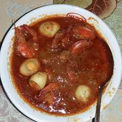 รูปของ Udang &telur puyuh saus padang