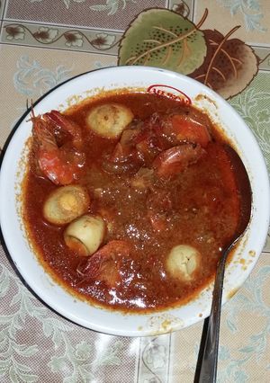 Foto resep Udang &telur puyuh saus padang