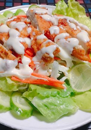 รูปของ 🥗สลัดผัก อกไก่ทอดครีมมะนาว