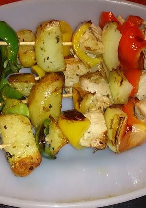Una foto de Brochetes de pollo