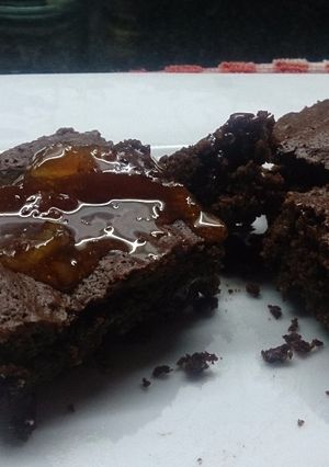 Una foto de Brownie de naranja