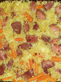 Una foto de Arroz al horno con pavo y curry