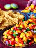 Mango salsa with nachos