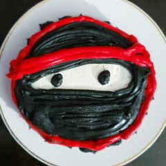 A picture of NINJA chocolava double layered cake.