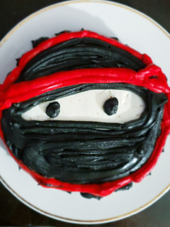 A picture of NINJA chocolava double layered cake.