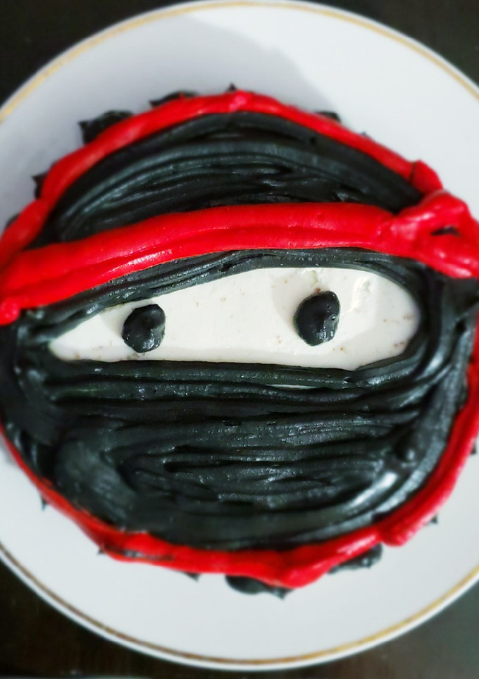 A picture of NINJA chocolava double layered cake.
