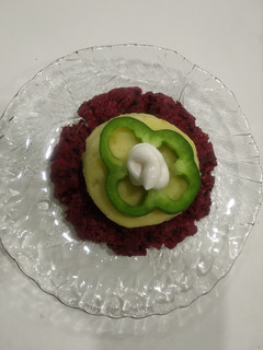 A picture of Beetroot vegetables pancake.