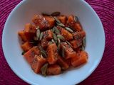 Papaya con miel y semillas