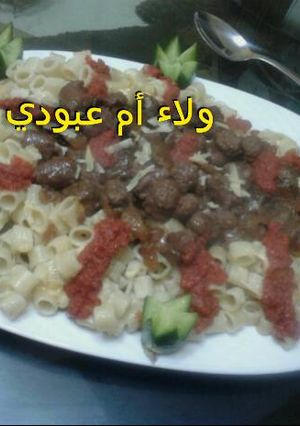 صورة لوصفة مكرونه بصوص السجق البلدي