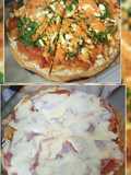 Pizza casera con distintos rellenos arriba