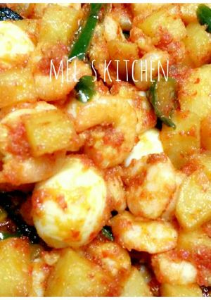 Foto resep Balado (telor puyuh. udang. kentang) mel's