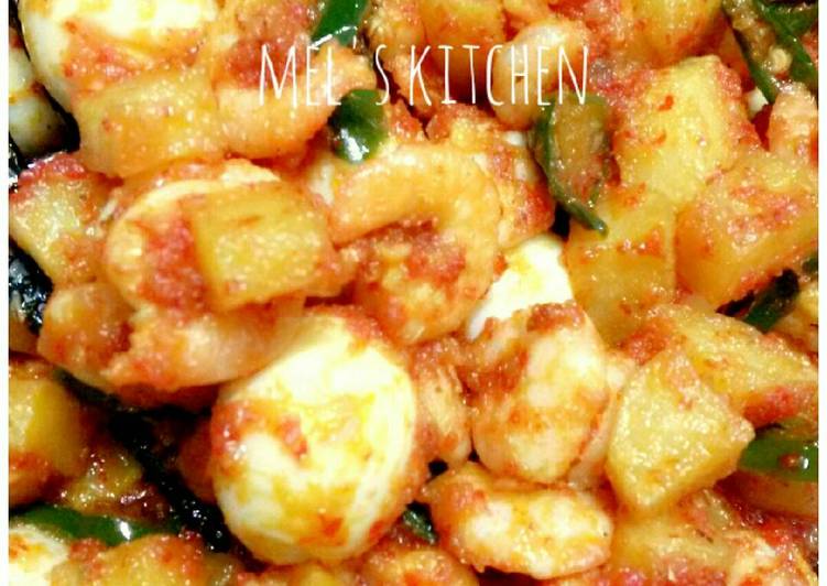 Balado (telor puyuh. udang. kentang) mel's