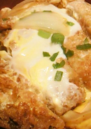 A picture of Easy Pork Cutlet and Egg Rice Bowl (Katsudon).