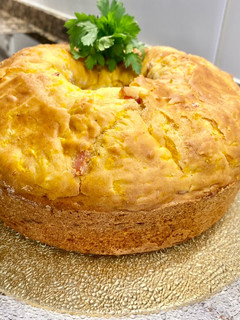 Una foto de Pastel salado con calabaza y bacon