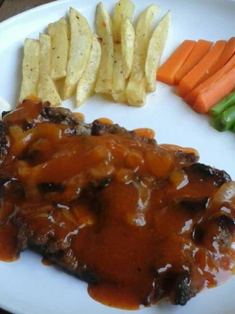 Cara Gampang Membikin Resep BEEF STEAK with Barbeque Sauce yang Lezat Sekali Anti Ribet, Bikin Ngiler