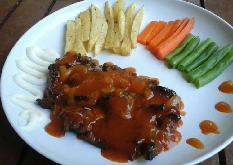BEEF STEAK with Barbeque Sauce