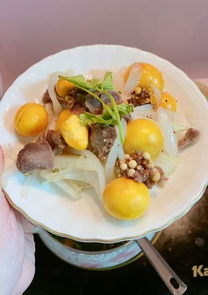 Hình của món Trứng non xào hành tây.