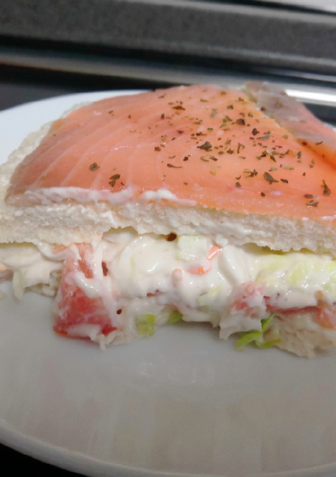 Una foto de Tarta de salmón