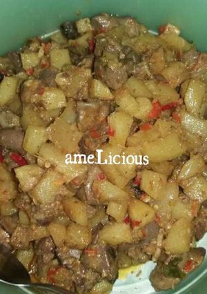 Foto resep Sambel Goreng Ati Ampela+Kentang #sarapan3