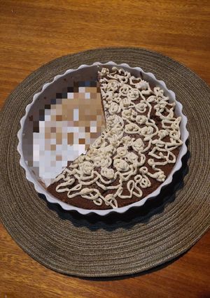 Una foto de Torta de chocolate con crema