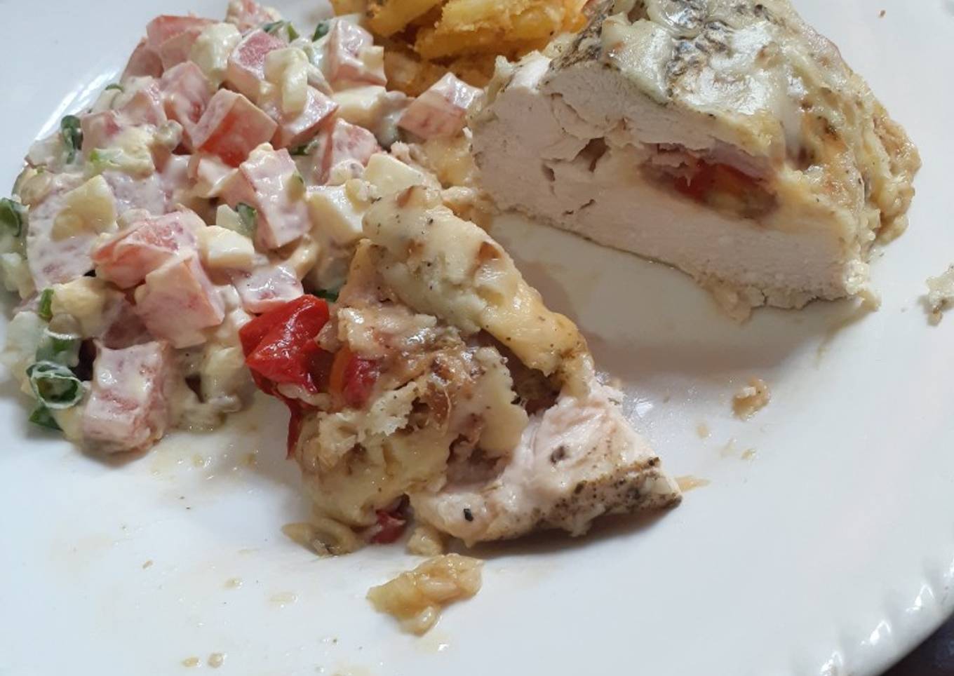 Pechuga de pollo rellena al paquete