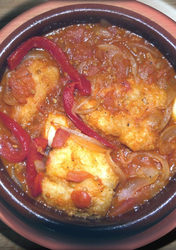 Una foto de Bacalao con sanfaina